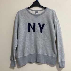 Ebbets Field Flannels NY Mens M Gray Cotton Sweatshirt  Pullover Made in USA